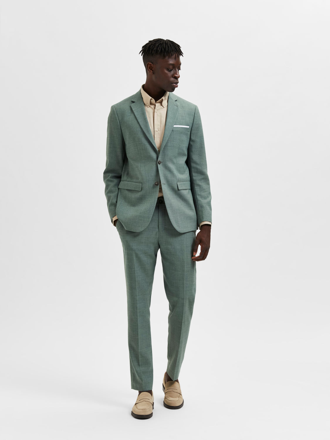 SLHSLIM-OASIS Blazer - Light Green Melange